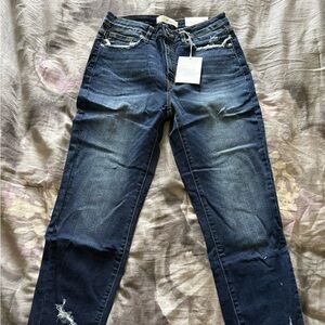 🌟RanCan LA🌟 lightly distressed dark wash blue jeans
